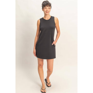 Black - Crew Neck Tank Mini Dress