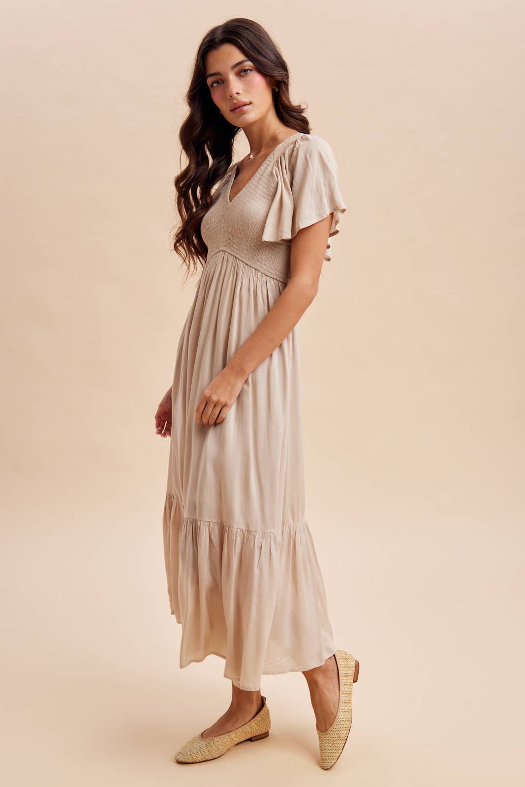 Cashew Milk Modal Smocked Dress