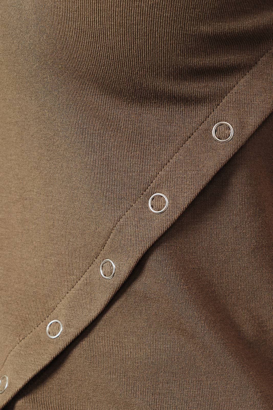 Olive Boat Neck Button Down Detail Knit Top