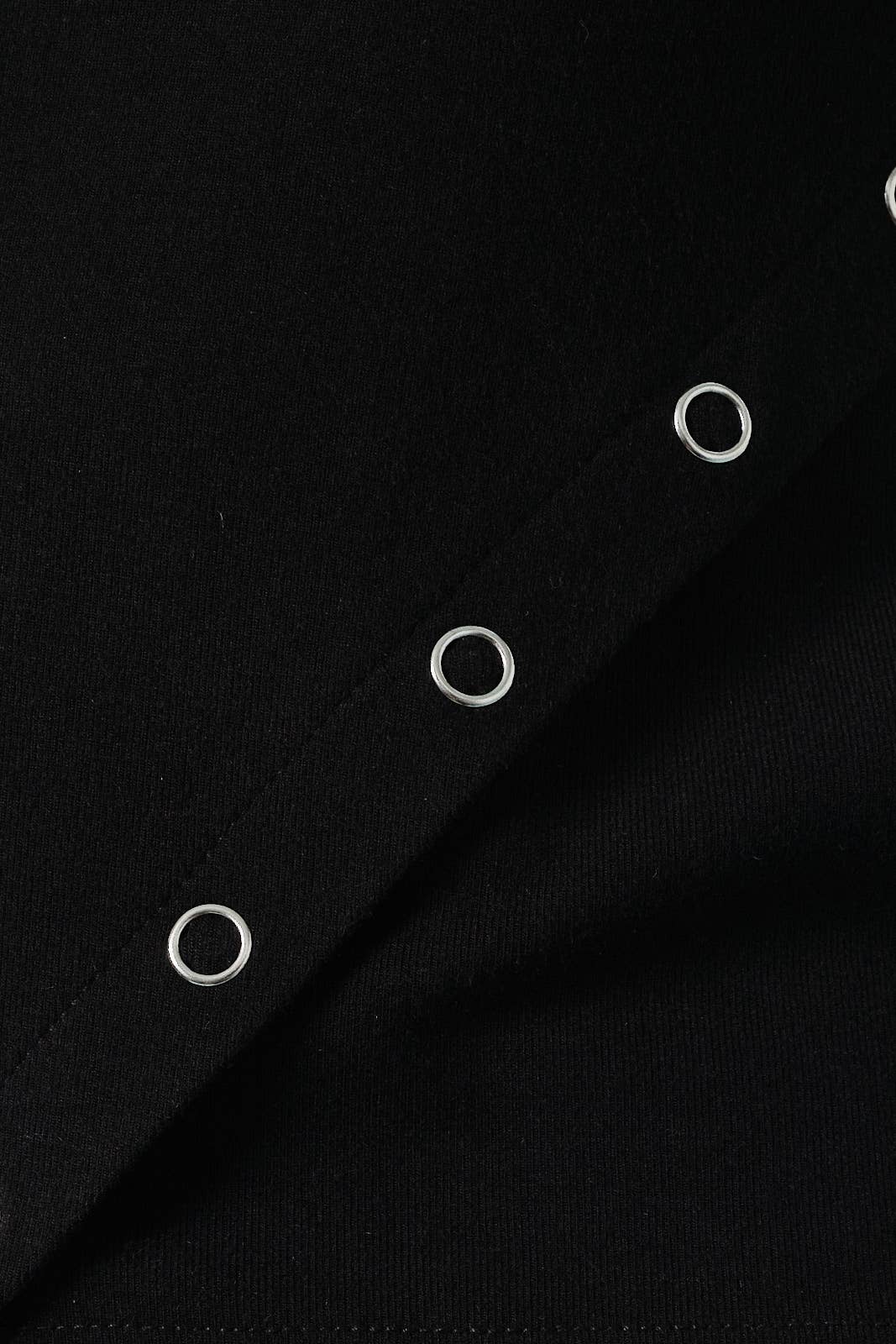Black Boat Neck Button Down Detail Knit Top