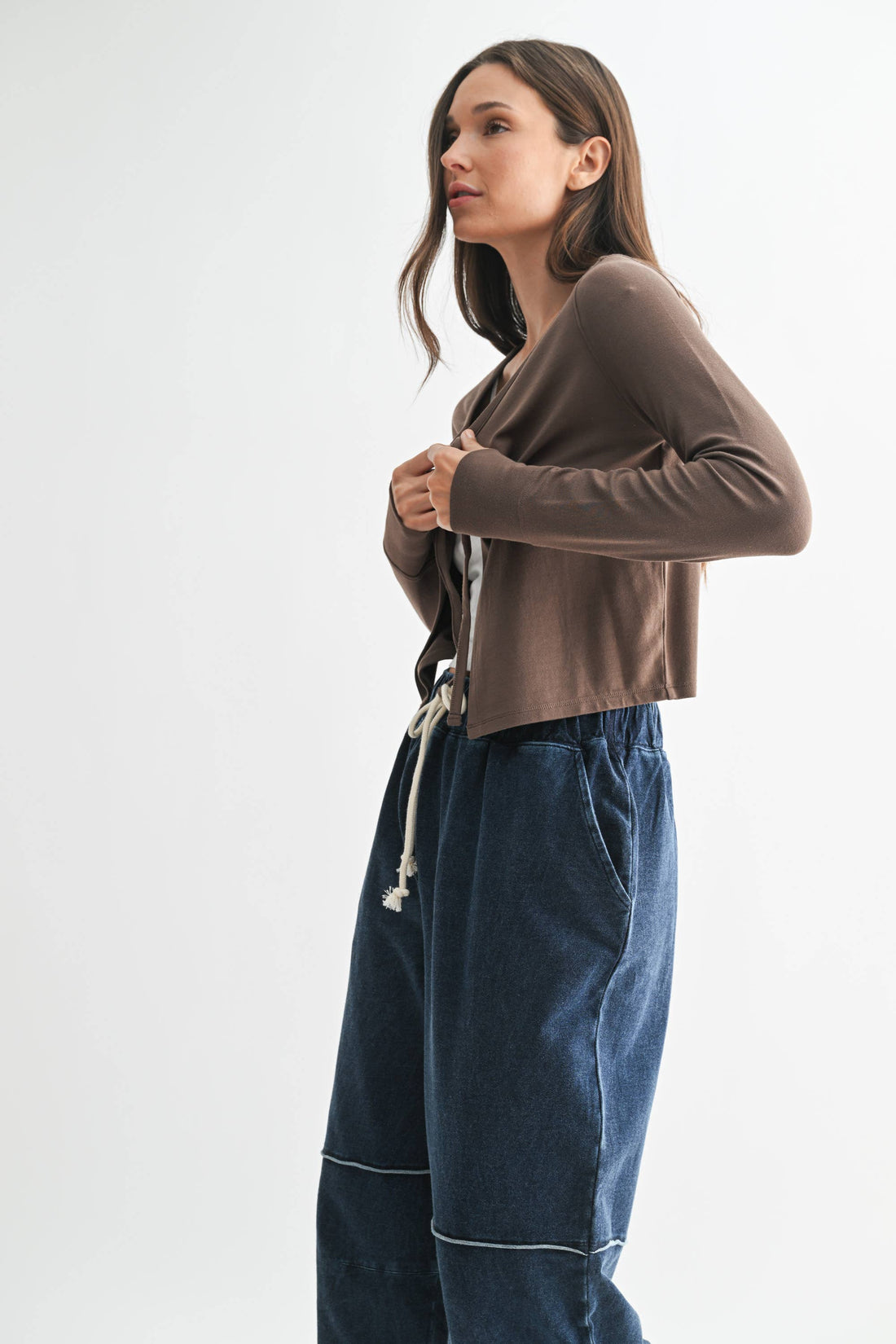 Java Charming Ballet Tie-Front Sweater