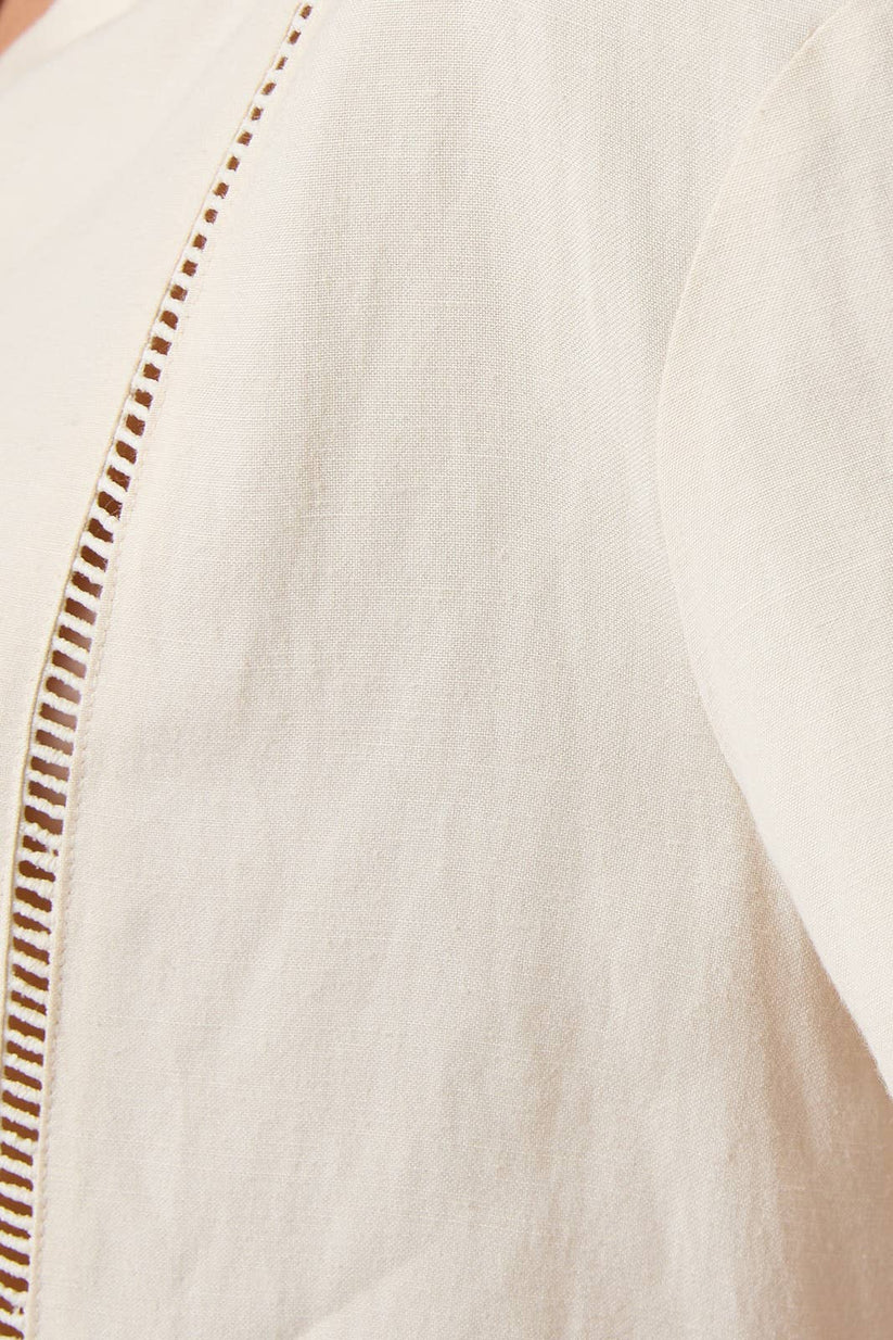 Cream - Oversize Shirt with Ladder Trim Inserted – The Boutique at ...
