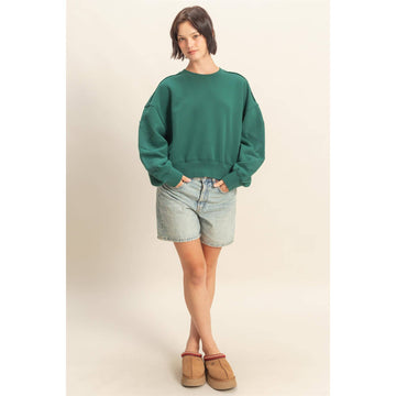 Dark Green - Star Patch Pullover