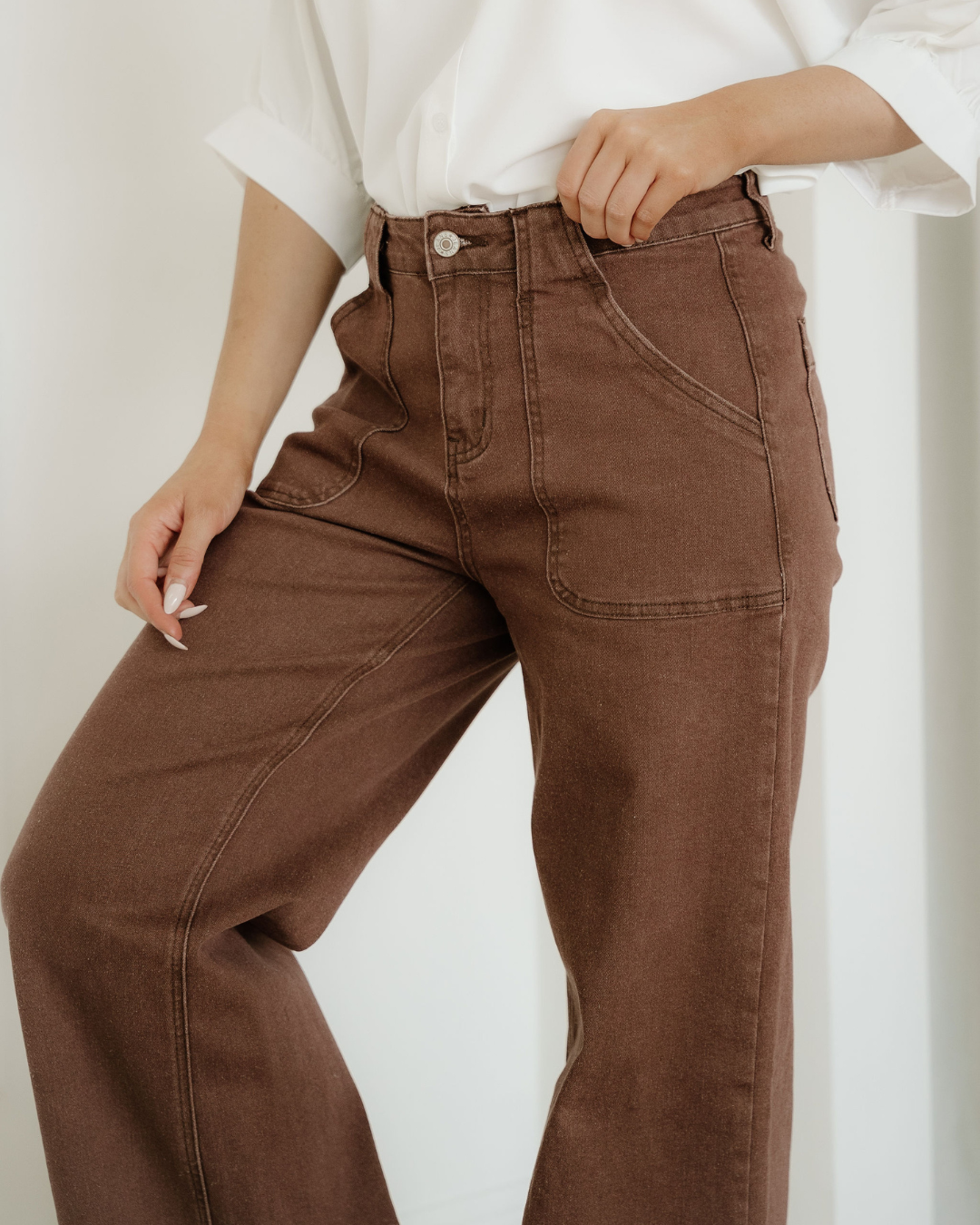 Rylan Retro Washed Patch Pocket Jeans