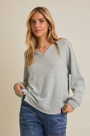 V-Slit Reverse Stitch Top