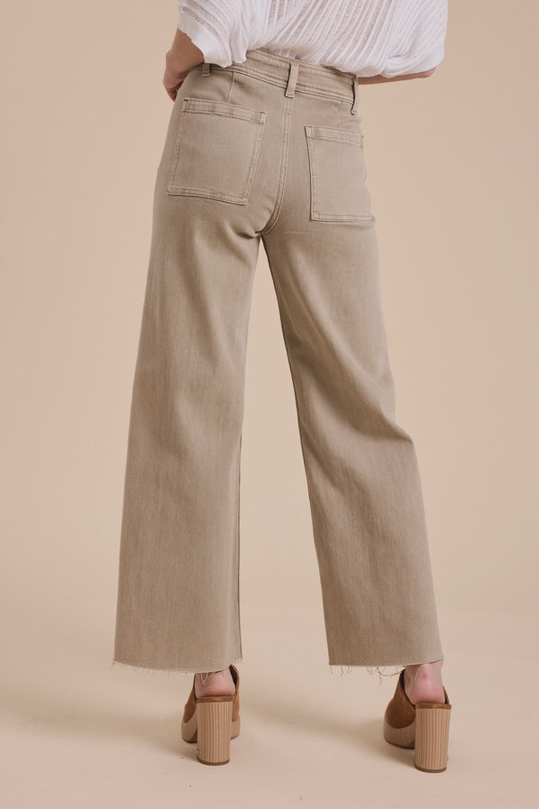 Stone Straight Wide Leg Denim Pants