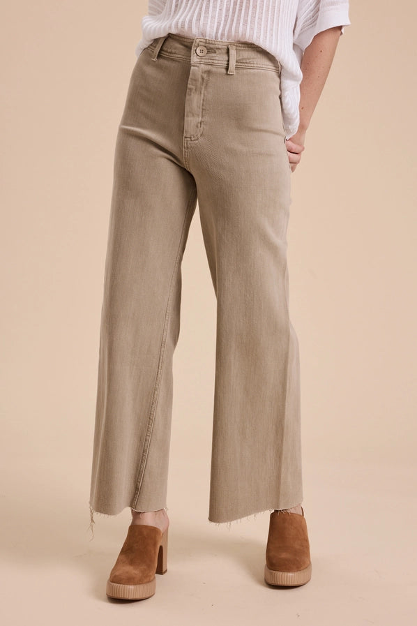 Stone Straight Wide Leg Denim Pants