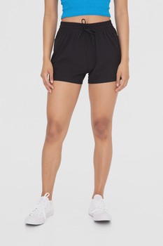 Black Drawstring Pocket Athleisure Shorts