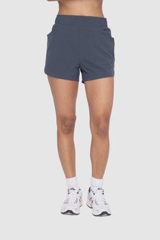 Midnight Navy - Curved Hemline Athleisure Shorts