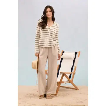 Striped Eyelet Long Sleeve