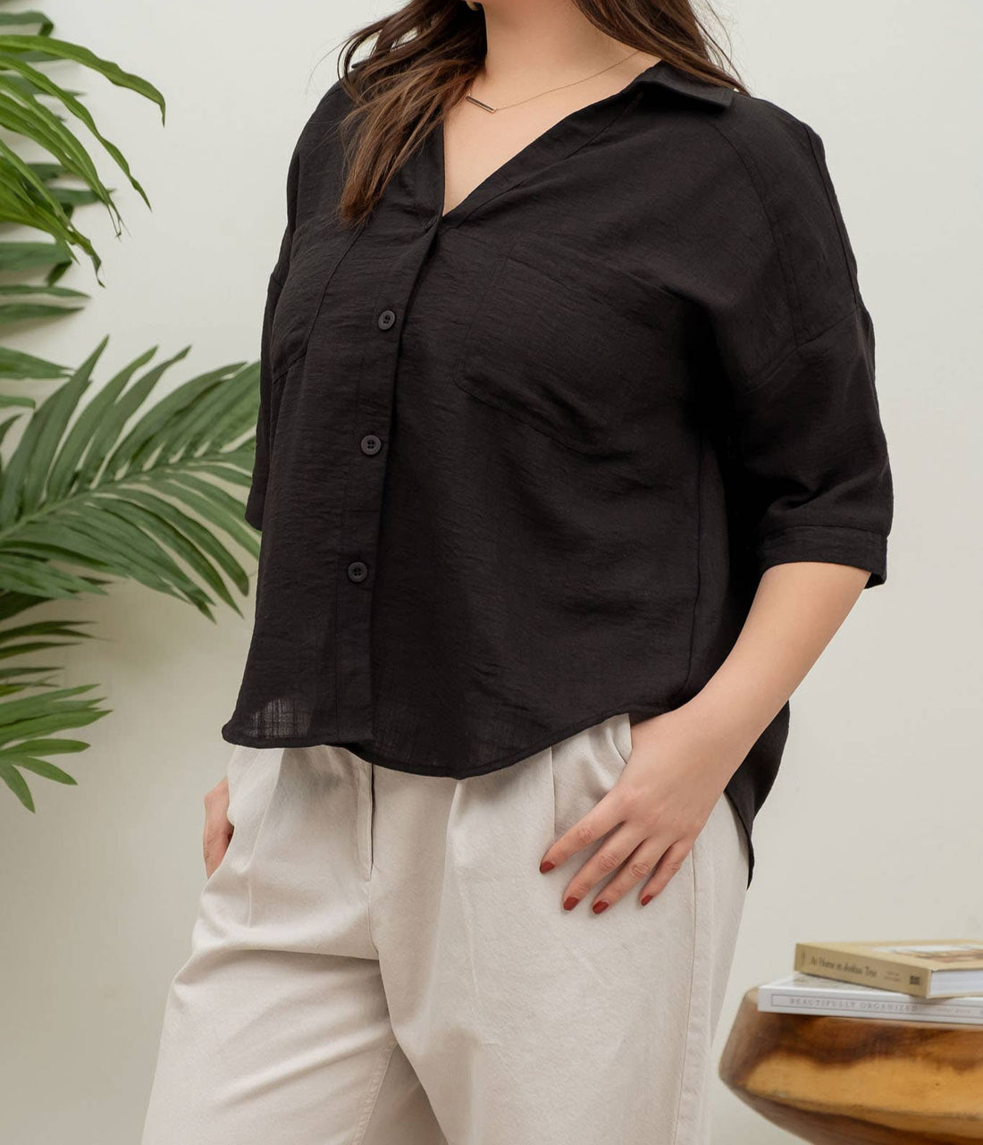 Gauze Short Sleeve Button Down