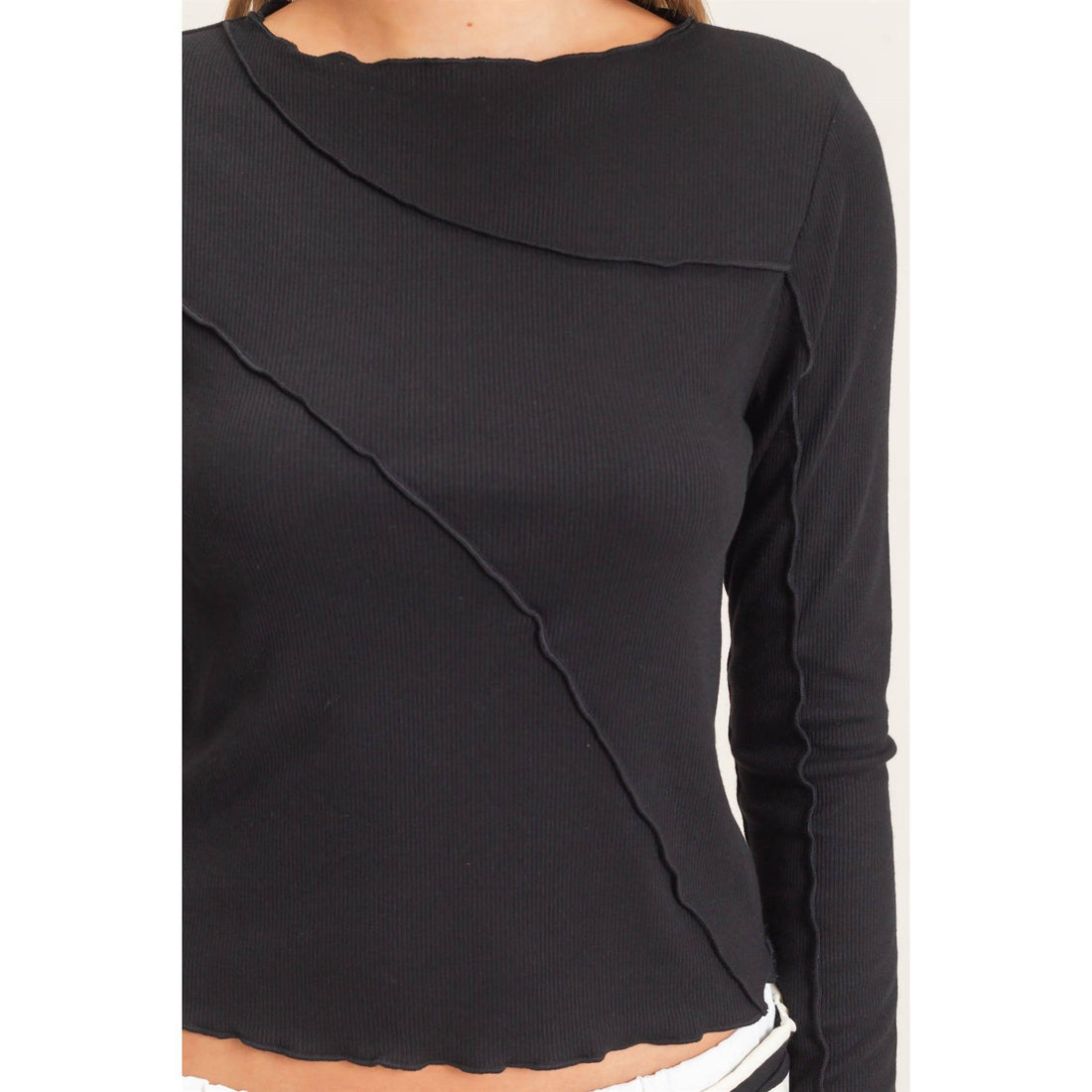 Black Ribbed Long Sleeve