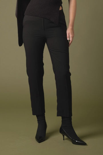 Black Stretch Waist Straight Dress Pants