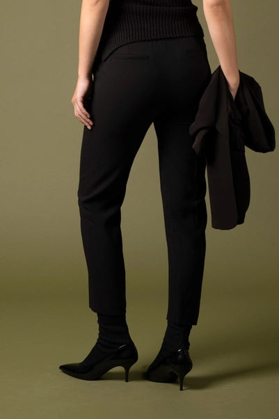 Black Stretch Waist Straight Dress Pants