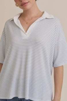 Short Sleeve Boxy Polo Shirt