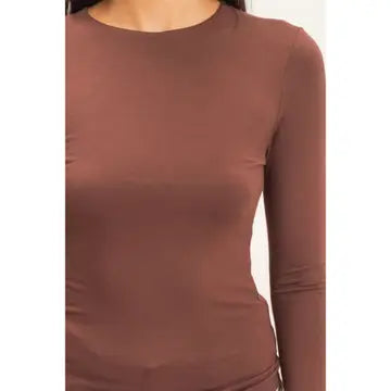 Dark Brown Long Sleeve Basic