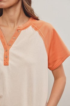 Sunkist Color Block Raglan Top