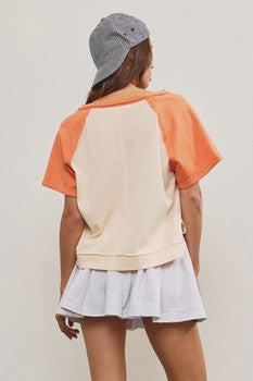 Sunkist Color Block Raglan Top