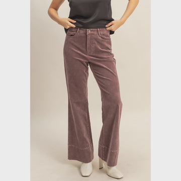 Mineral Washed Casual Flare Pants