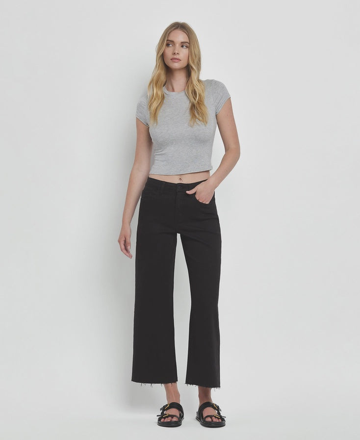 Vervet - Black High Rise Crop Wide Leg