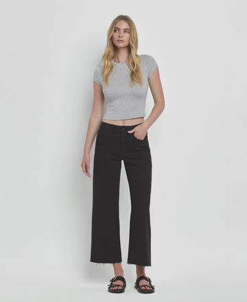 Vervet - Black High Rise Crop Wide Leg