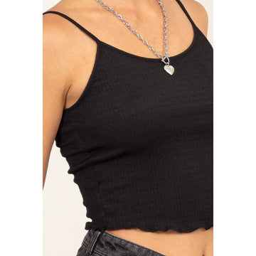 Black Crop Cami Top