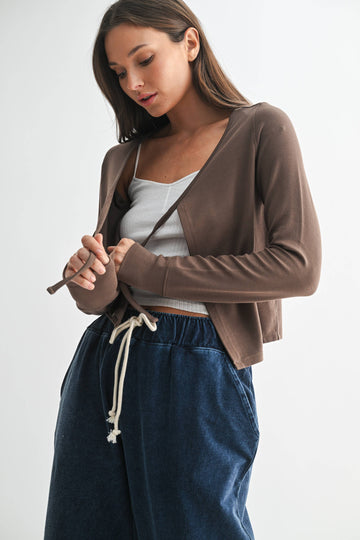 Java Charming Ballet Tie-Front Sweater