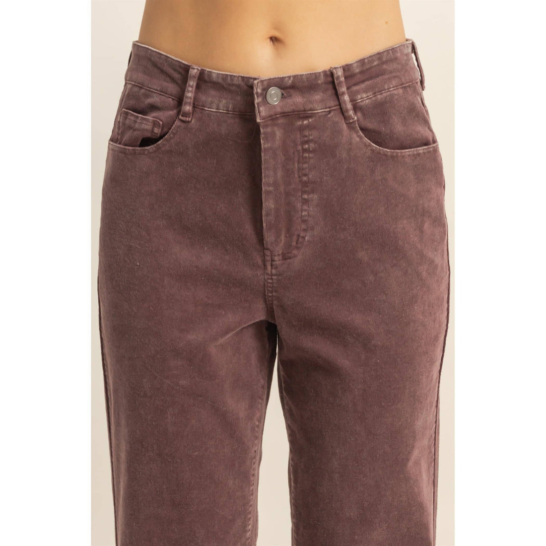 Mineral Washed Casual Flare Pants