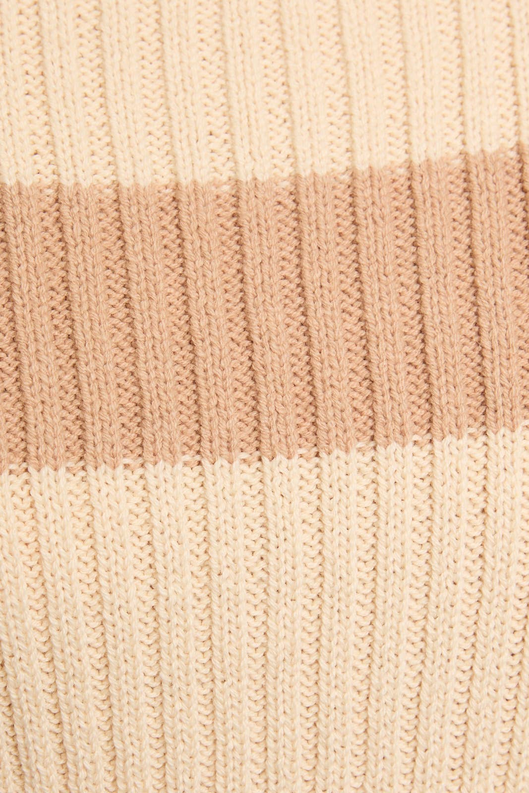 Ivory Taupe Ribbed Sweater Top for Women