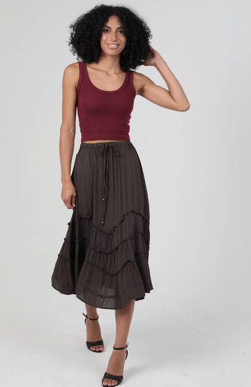 Waist Ruffled Maxi Skirt