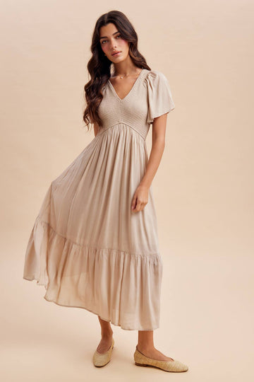 Cashew Milk Modal Smocked Dress