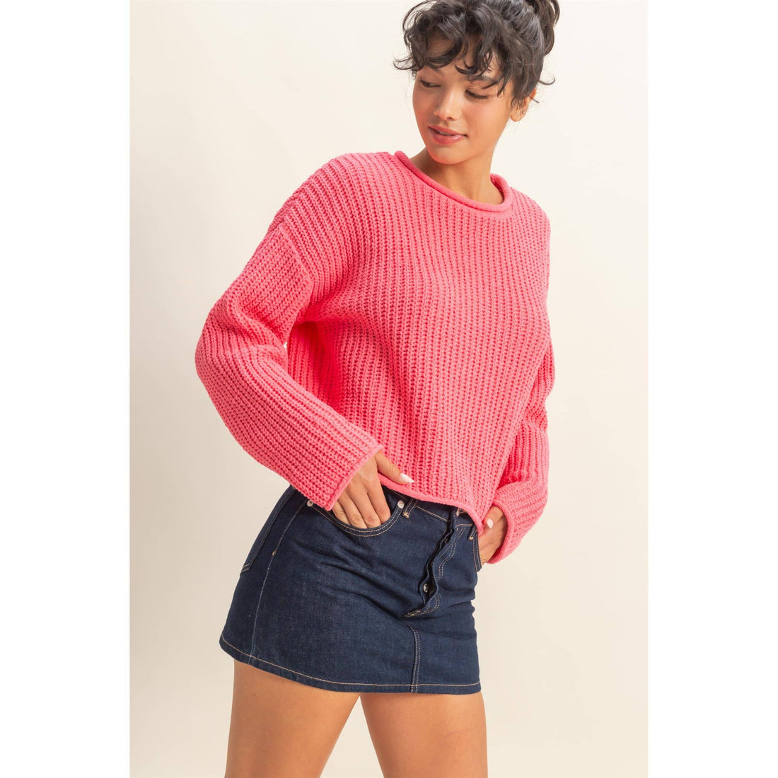 Taffy - Rolled Edge Sweater