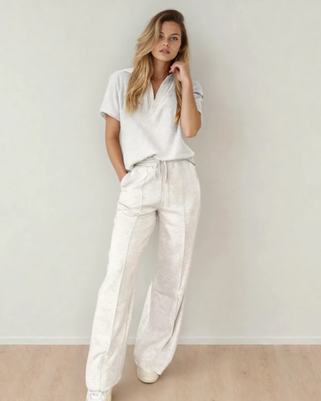 Addyson Lounge Set Polo Tee Casual Pant Set