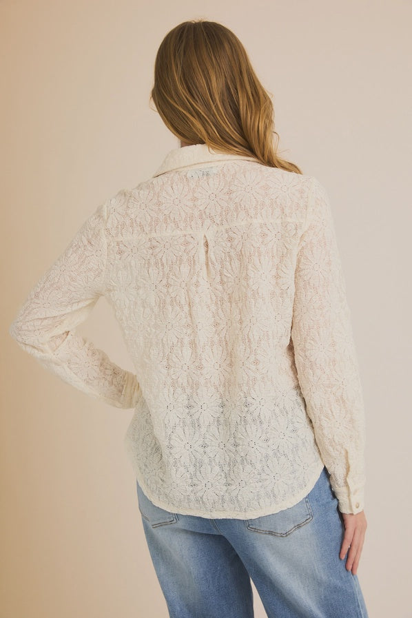Lace Floral Button up