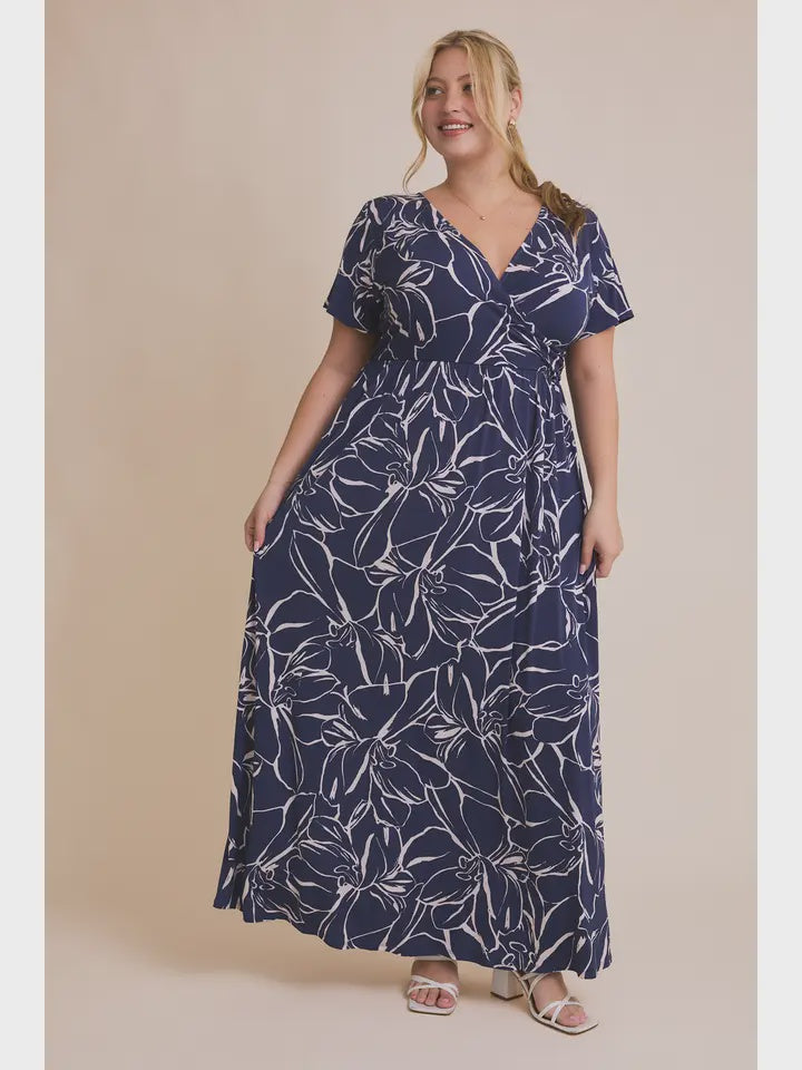 Blue Ivory Floral - PLUS / Wide Leg