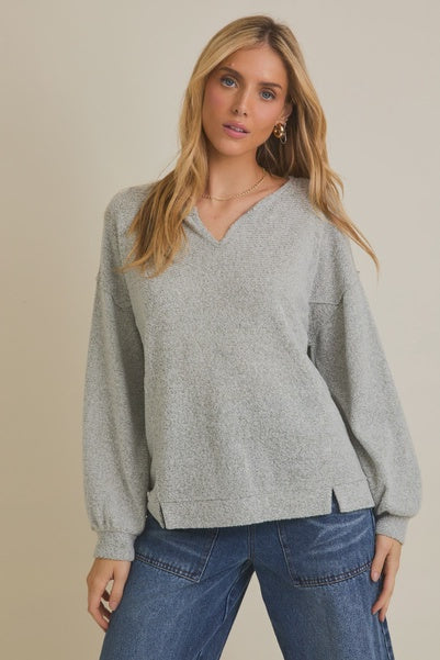 V-Slit Reverse Stitch Top