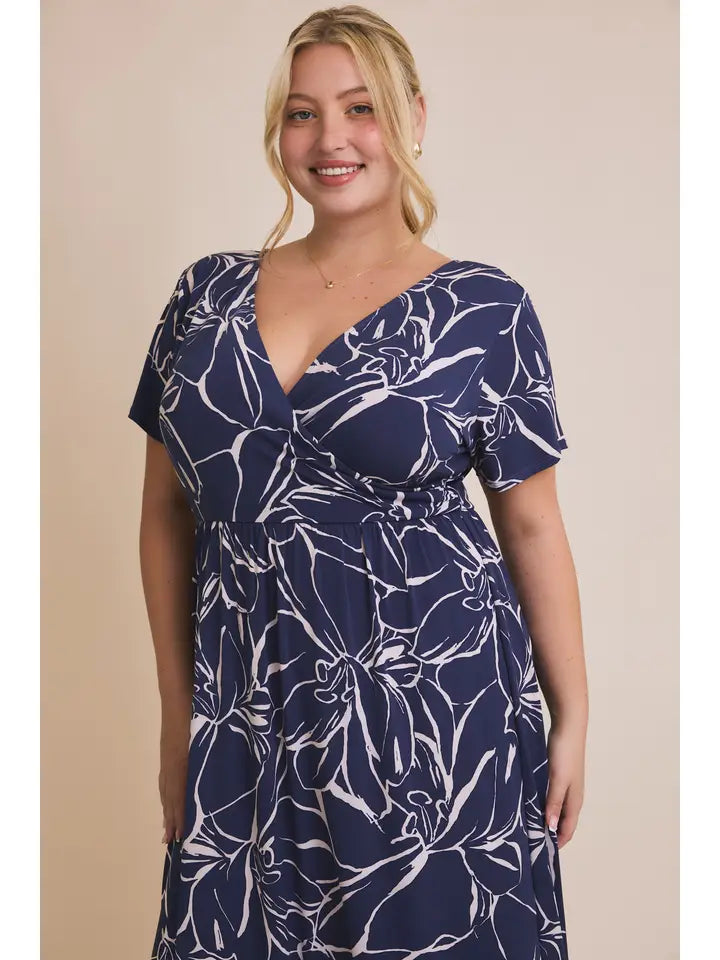 Blue Ivory Floral - PLUS / Wide Leg