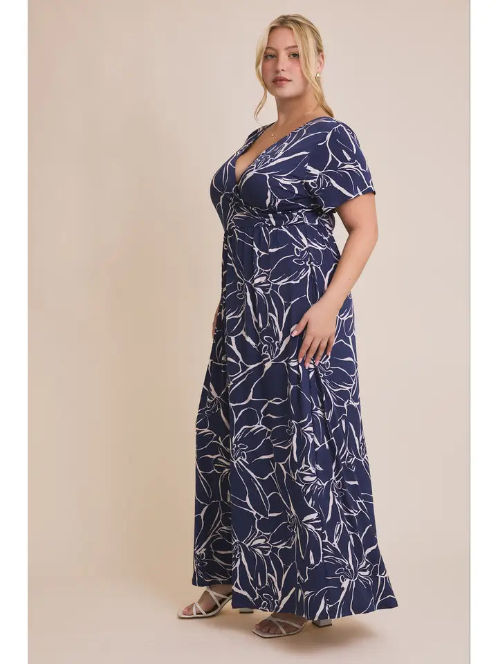 Blue Ivory Floral - PLUS / Wide Leg