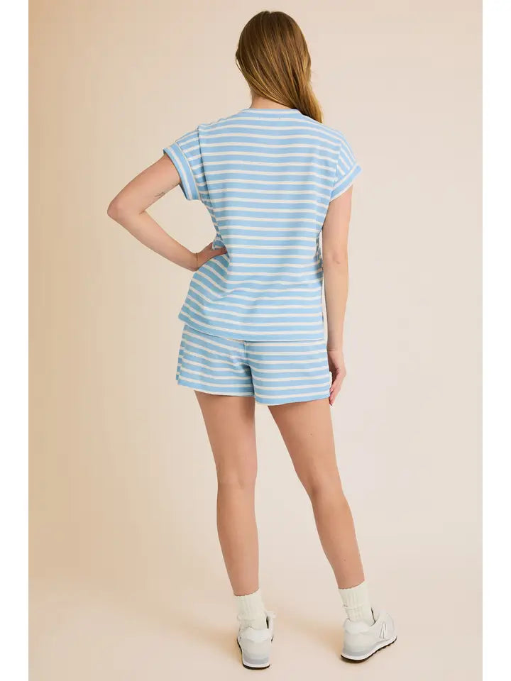 Blue / Cream Striped Set