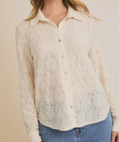 Lace Floral Button up