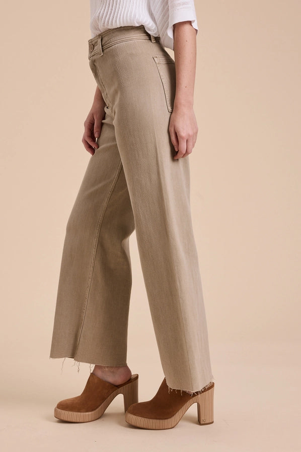 Stone Straight Wide Leg Denim Pants
