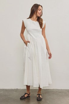 Drop Waist Shirring Dress