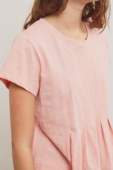 Peach Parfait Pleated Swing Top