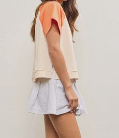 Sunkist Color Block Raglan Top