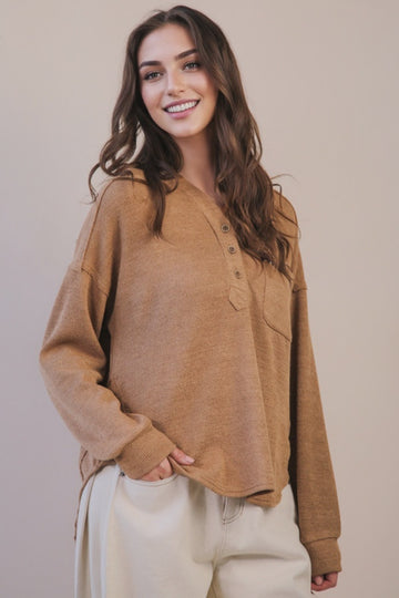 Mocha Oversized Contrast Hoody