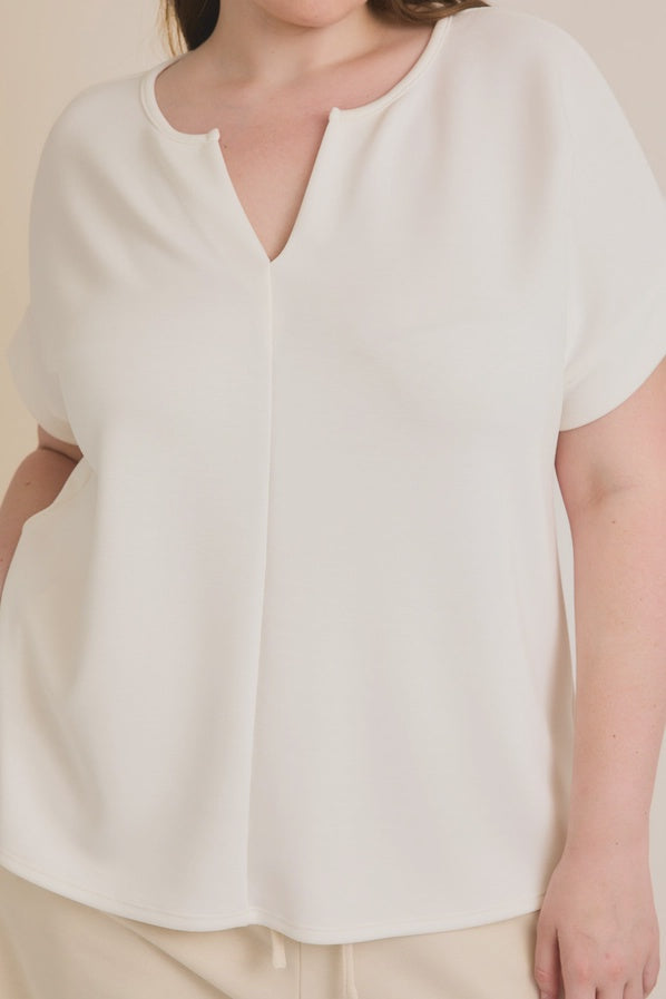 Notch Neck Knit Top