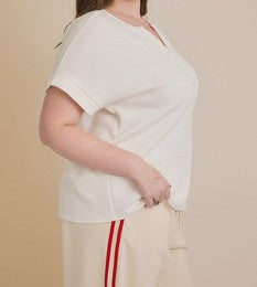 Notch Neck Knit Top