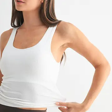 White - Classic Seamless Ribbed Tank Top